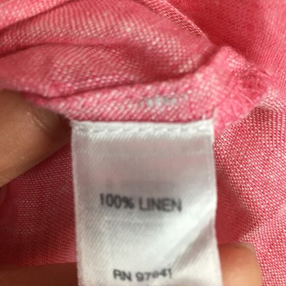 J Jill Love Linen Pink Button Down Small - Picture 5 of 6